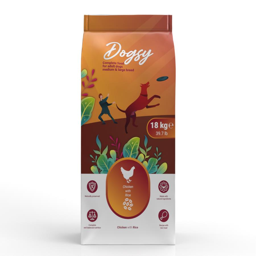 Dogsy Tavuklu ve Pirinçli Orta & Büyük Irk Yetişkin Köpek Maması 18kg