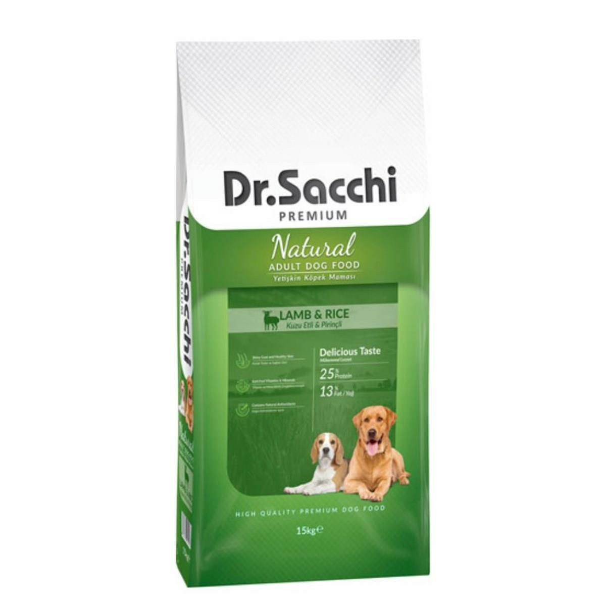 Dr. Sacchi Premium Natural Kuzu Etli Yetişkin Köpek Maması 15kg