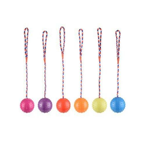 Karlie Flamingo Renkli İpli Kauçuk Top Köpek Oyuncağı 7cm