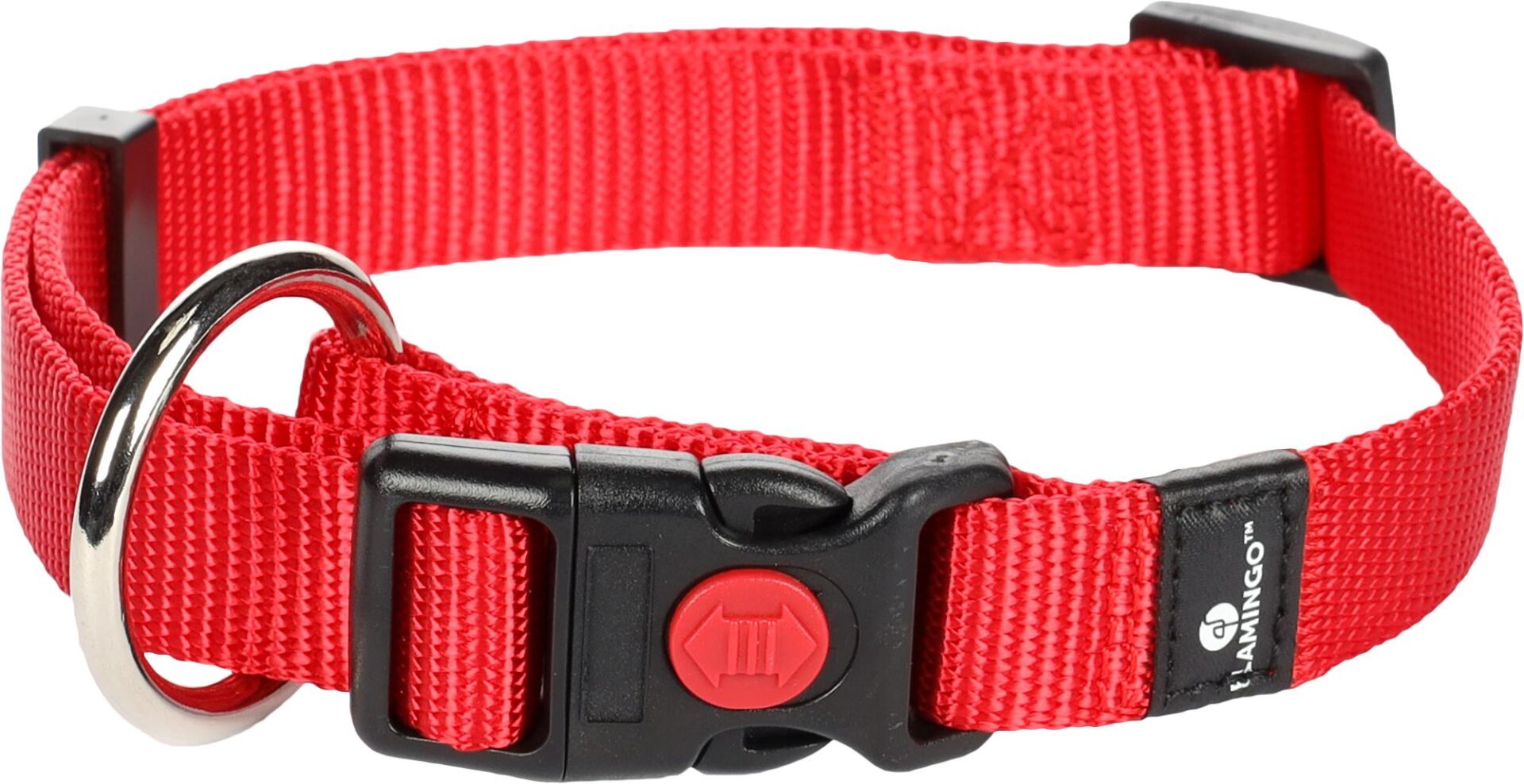Flamingo Kilitli Köpek Boyun Tasması 45-55cm/20mm (Kırmızı)