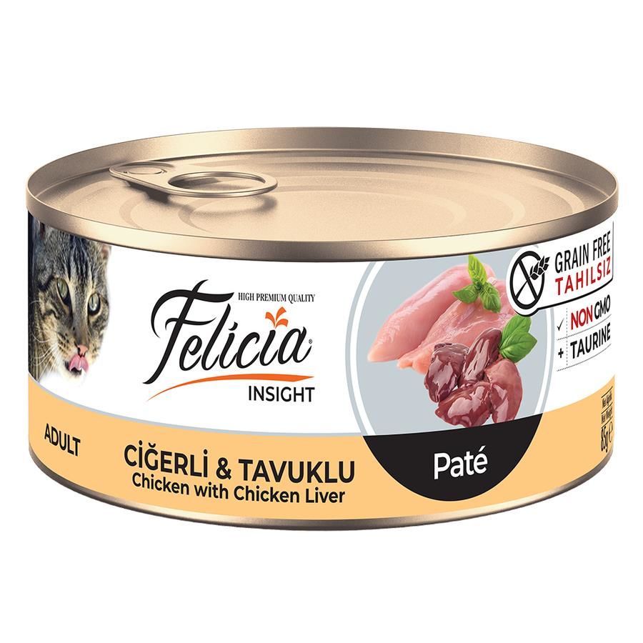 Felicia Kıyılmış Tavuklu ve Ciğerli Yetişkin Kedi Konservesi 85gr