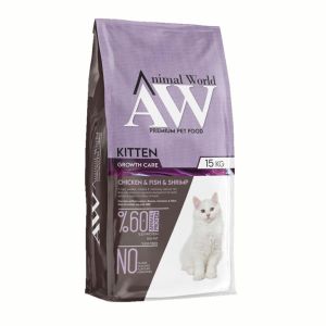 Animal World Kitten Tavuklu, Balıklı ve Karidesli Yavru Kedi Maması 15kg