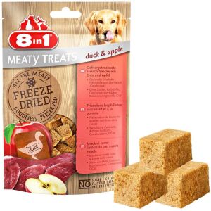 8in1 Freeze Dried Tahılsız Ördek ve Elmalı Kurutulmuş Köpek Ödülü 50gr