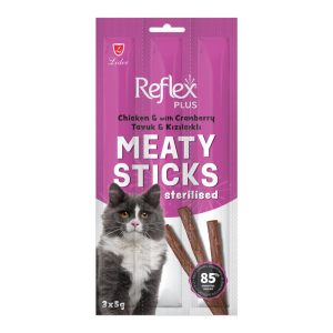 Reflex Plus Stick Tavuklu ve Kızılcıklı Kısırlaştırılmış Kedi Ödül Çubuğu 3x5gr