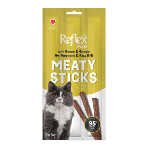 Reflex Plus Stick Av Hayvanı ve Kaz Etli Kedi Ödül Çubuğu 3x5gr