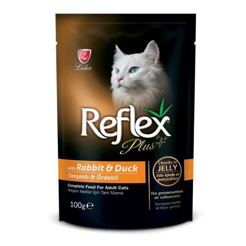 Reflex Plus Pouch Parça Etli Tavşanlı ve Ördekli Kedi Yaş Maması 100gr