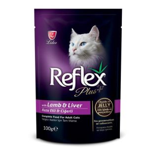 Reflex Plus Pouch Parça Etli Kuzulu ve Ciğerli Kedi Yaş Maması 100gr