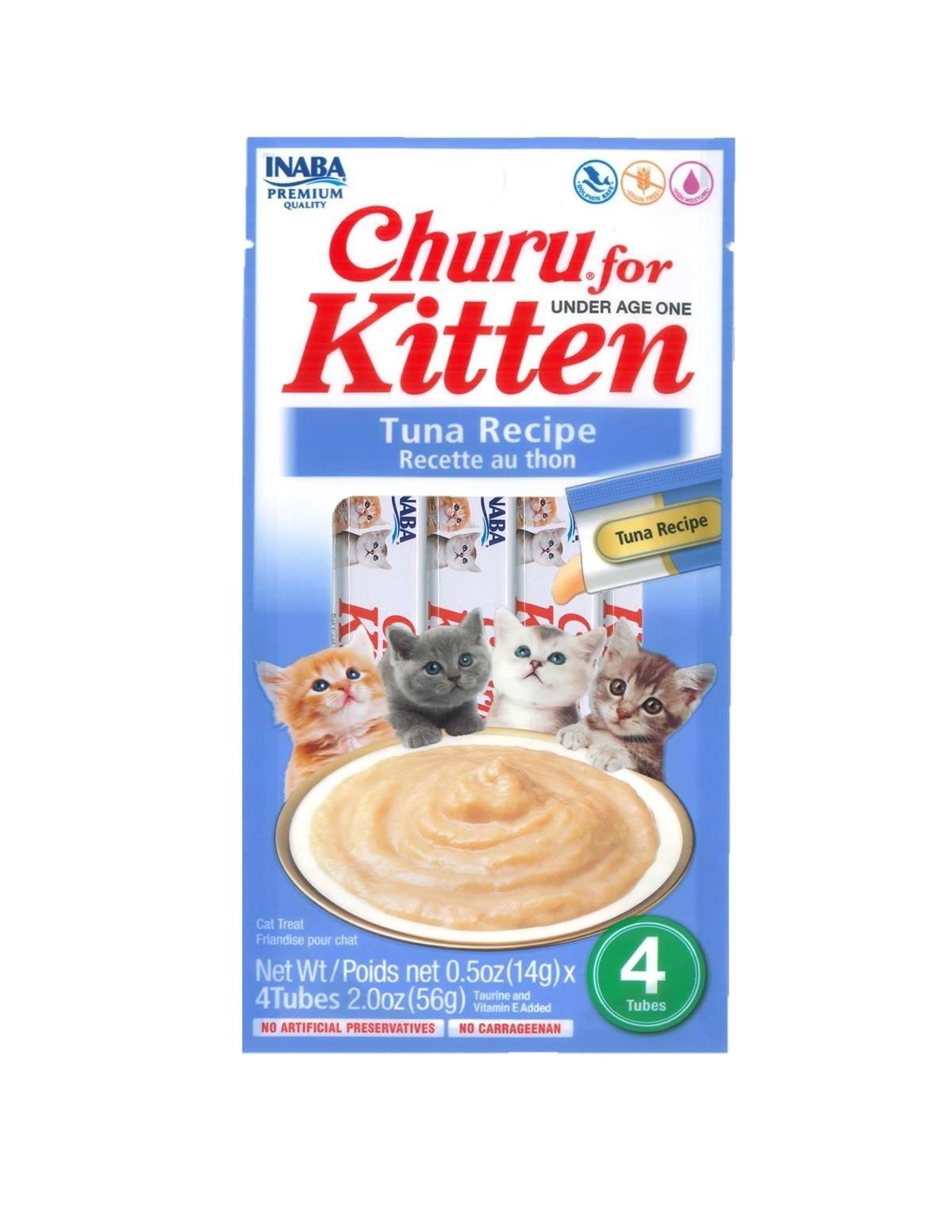 Inaba Churu Yavru Kediler İçin Tuna Balıklı Krema Ödül Maması 4x14gr