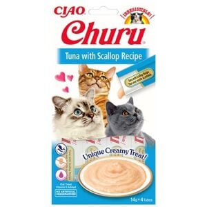 Ciao Churu Cream Ton Balıklı ve Deniz Taraklı Kedi Ödül Kreması 4x14gr