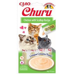 Ciao Churu Cream Tavuklu ve Deniz Taraklı Kedi Ödül Kreması 4x14gr