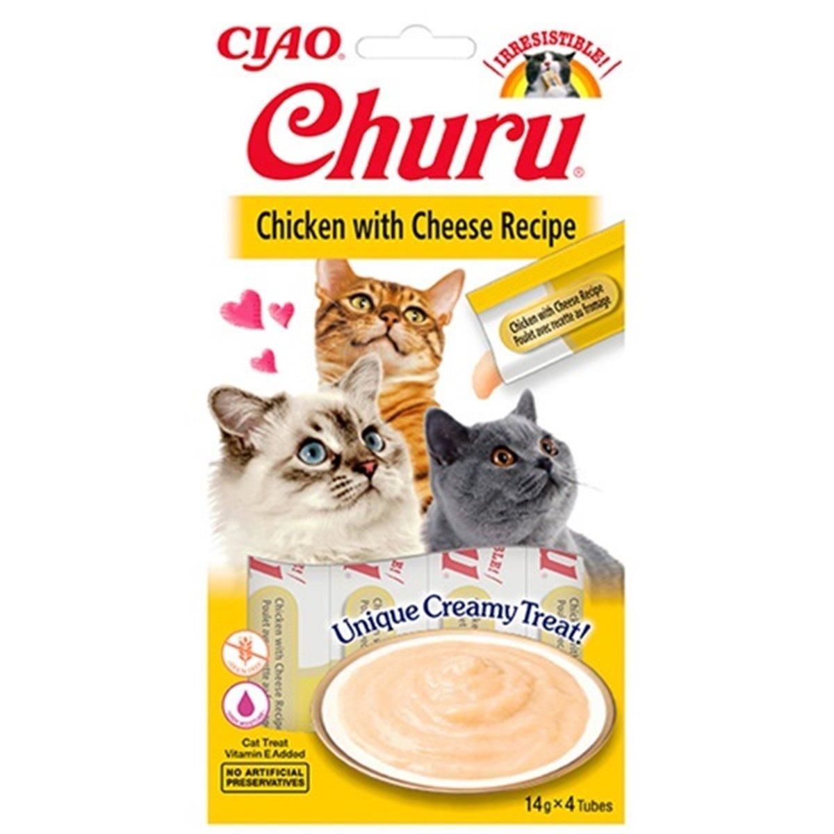 Ciao Churu Cream Tavuklu ve Peynirli Kedi Ödül Kreması 4x14gr