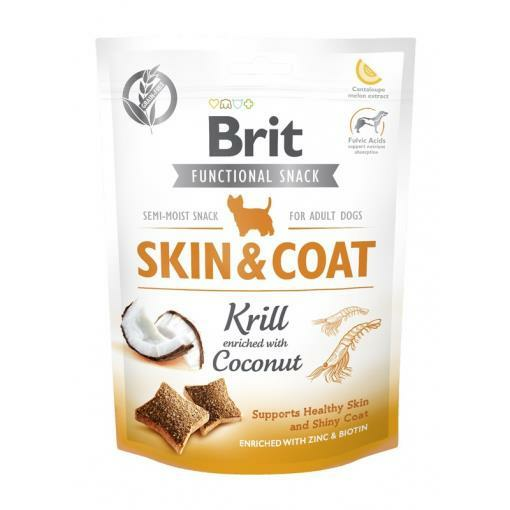 BRIT CARE DOG FUNCT. SNACK SKIN & COAT KRILL & COCONUT 150GR