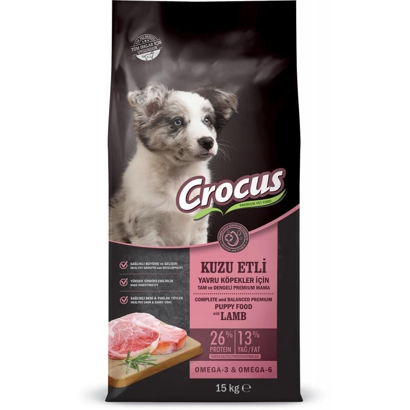 Crocus Kuzu Etli Pirinçli Yavru Köpek Maması 15kg