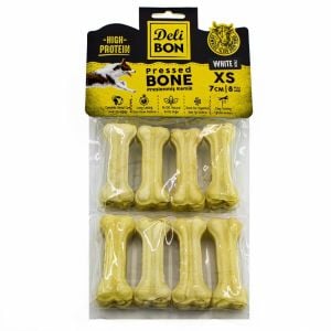 Delibon Deri Pres Kemik 7Cm Xs Boy 8Li Paket Beyaz
