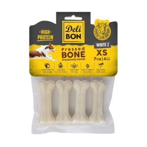 Delibon Deri Pres Kemik 7Cm Xs Boy 4Lü Paket Beyaz