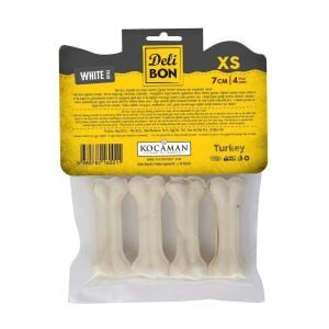 Delibon Deri Pres Kemik 7Cm Xs Boy 4Lü Paket Beyaz