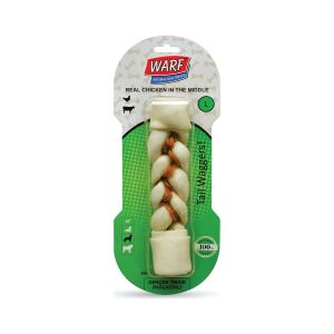 Warf Gerçek Tavuk Parçacıklı Örgülü Ödül Çiğneme Kemiği 20cm 115g