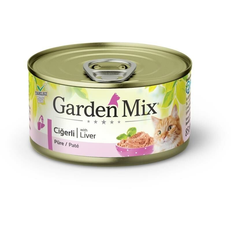 GardenMix Kıyılmış Ciğerli Tahılsız Yetişkin Kedi Konservesi 85gr