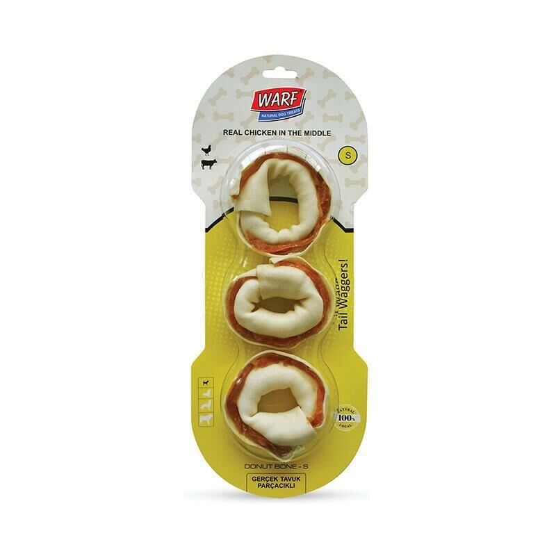 Warf Tavuk Parçacıklı Halka Köpek Kemiği 193 Gr 3 Adet