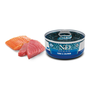 N&D Ocean Tahılsız Ton Balıklı ve Somonlu Yetişkin Kedi Konservesi 70gr