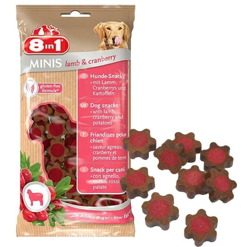 8in1 Minis Kuzu Ve Yaban Mersini Köpek Ödülü 100 Gr