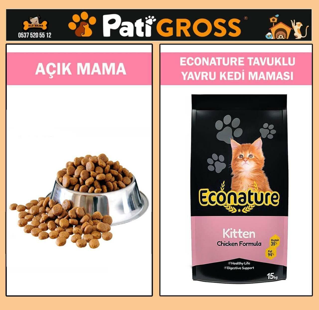 Econature Kitten Tavuklu Yavru Kedi Maması 1kg (AÇIK)