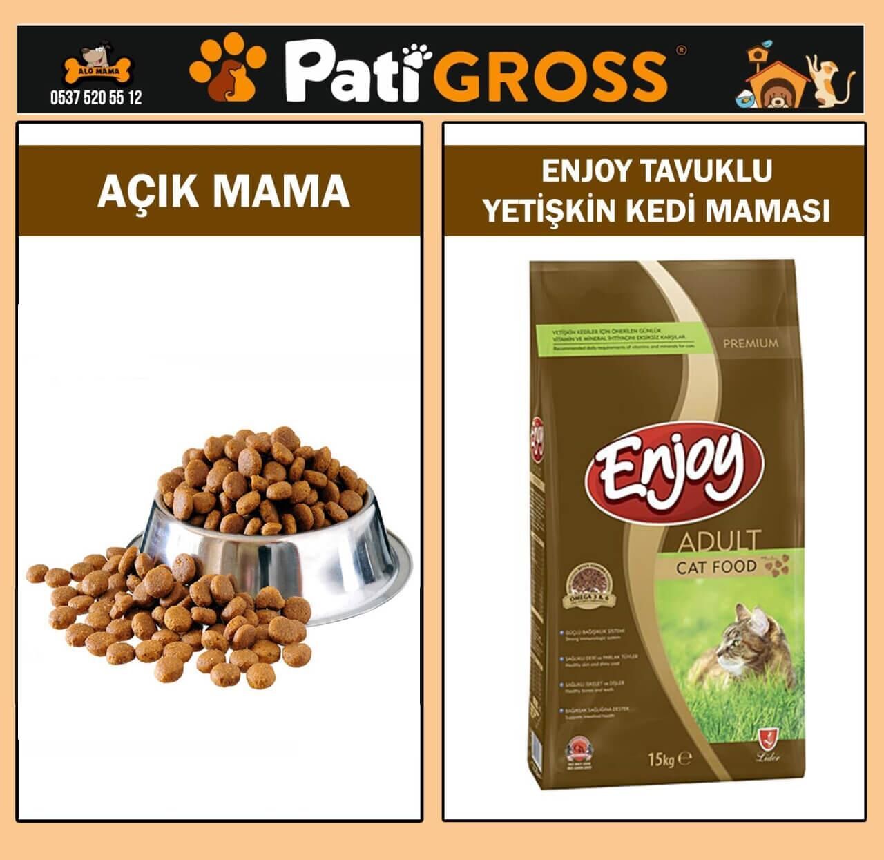 Enjoy Tavuklu Yetişkin Kedi Maması 1kg (AÇIK)