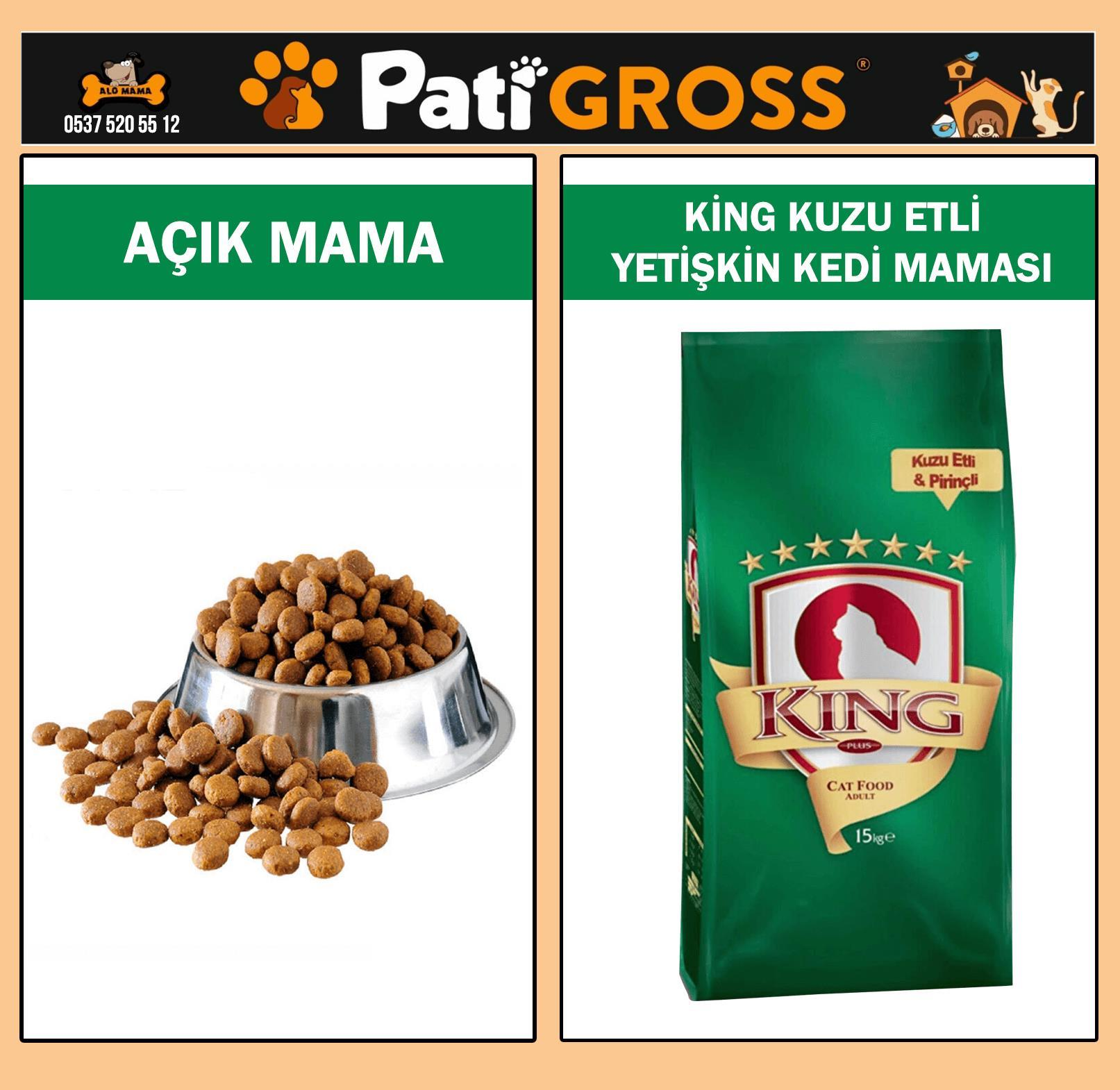 King Kuzu Etli Yetişkin Kedi Maması 1kg (AÇIK)