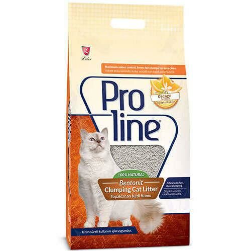 Proline İnce Taneli Portakal Kokulu Topaklaşan Kedi Kumu 10lt