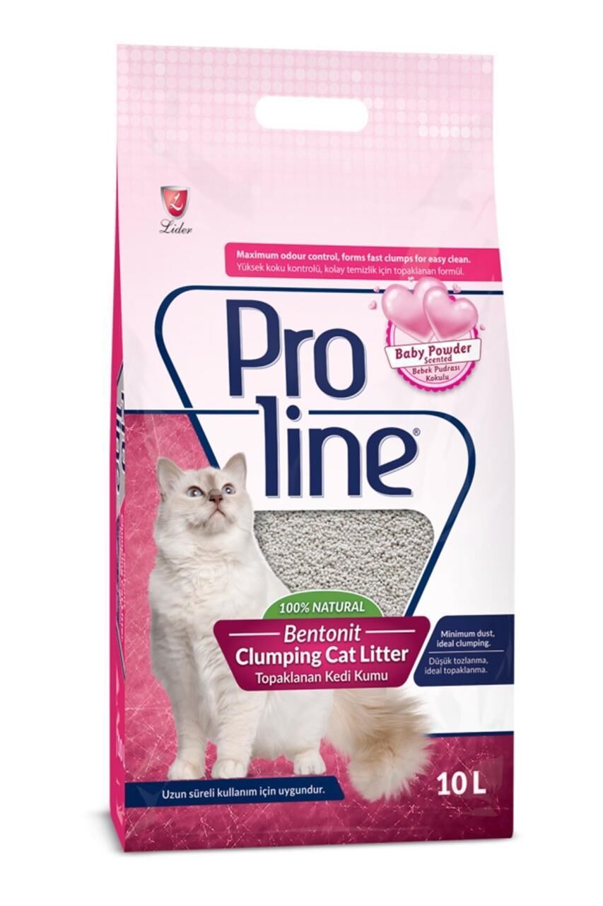 Proline Bebek Pudrası Kokulu Topaklanan Kedi Kumu 10lt