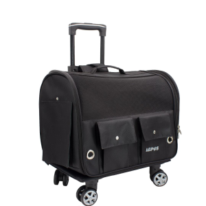 Lepus Travel Bag Kedi ve Köpek Tekerlekli Taşıma Çantası Siyah 34x46x29cm