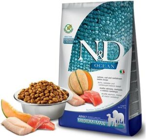N&D OCEAN KÖPEK SOMON, MORİNA BALIĞI & KAVUN YETİŞKİN MEDIUM MAXI 2.5KG
