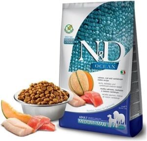 N&D OCEAN KÖPEK SOMON, MORİNA BALIĞI & KAVUN YETİŞKİN MEDIUM MAXI 2.5KG