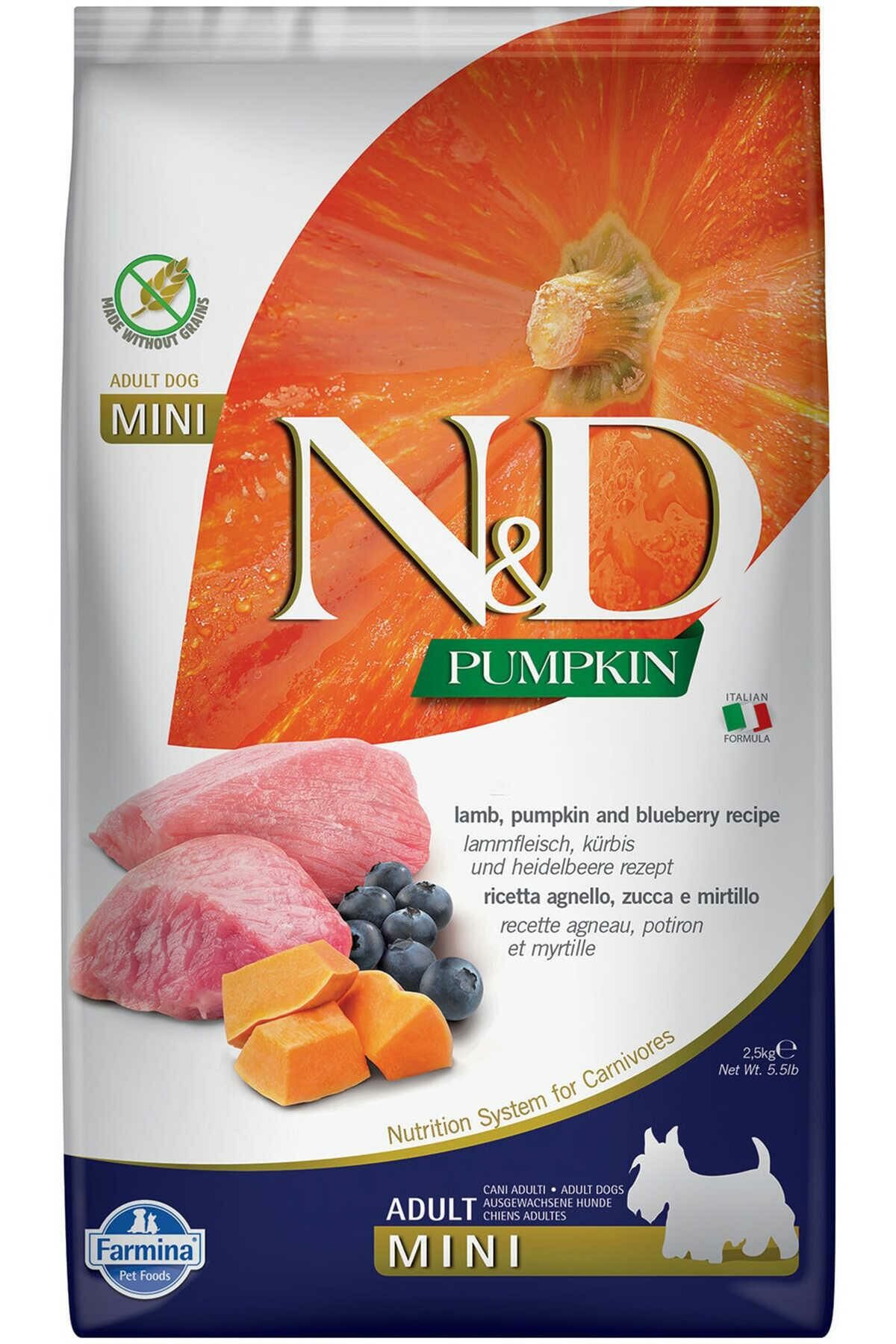 N&D PUMPKIN TAHILSIZ KÖPEK  KUZU & YABANMERSİNİ YETİŞKİN MINI 2.5KG