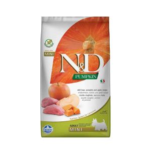 N&D PUMPKIN TAHILSIZ KÖPEK YABAN DOMUZU & ELMA YETİŞKİN MINI 7KG