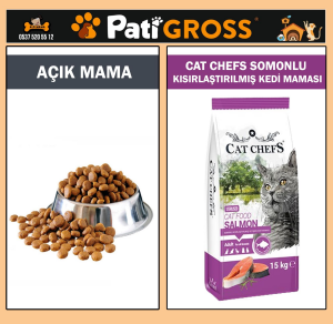 Cat Chefs Somonlu Kısırlaştırılmış Kedi Maması 1kg (AÇIK)