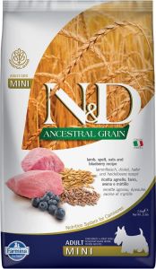 N&D ANCESTRAL GRAIN KÖPEK KUZU, KILÇIKSIZ BUĞDAY, YULAF & YABANMERSİNİ YETİŞKİN MINI 2.5KG