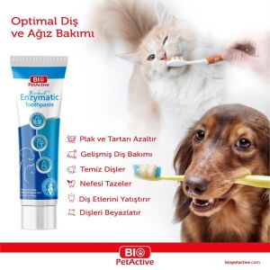 Bio PetActive Biodent Enzymatic Kedi ve Köpek Diş Macunu 100ml