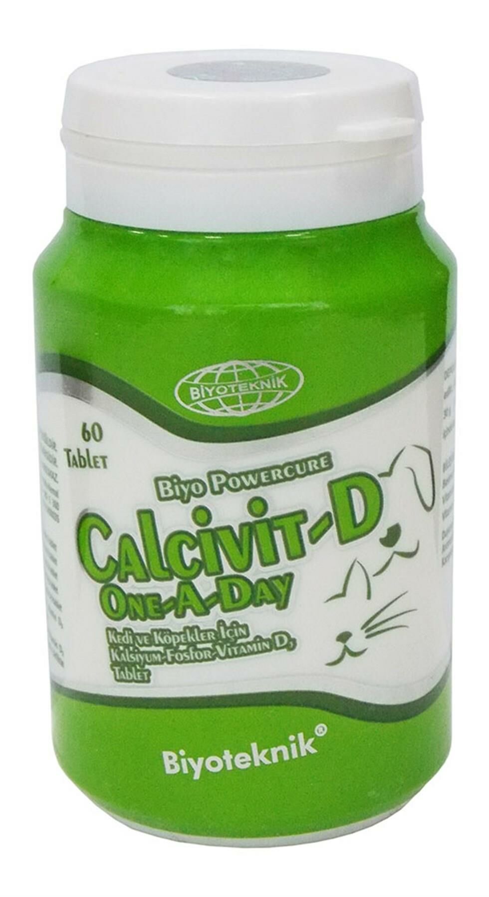 Biyoteknik Biyo Calcivit D One A Day Kedi Ve Köpek İçin Vitamin Tablet 60 Adet