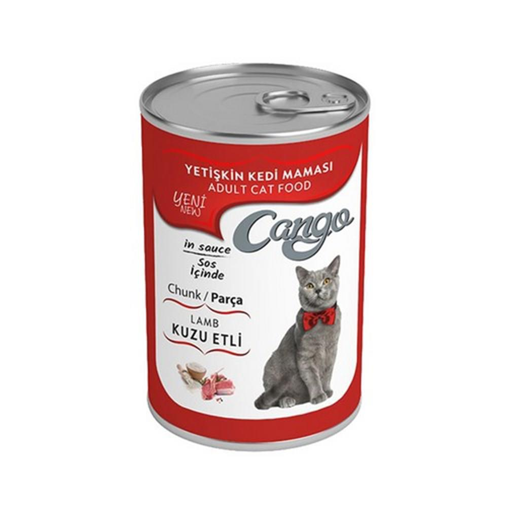Cango Parça Kuzu Etli Soslu Yetişkin Kedi Konserve Mama 415gr