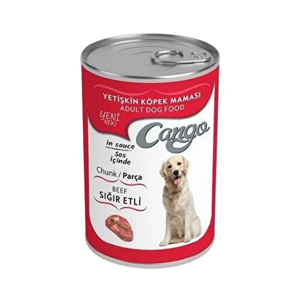 Cango Parça Sığır Etli Soslu Yetişkin Köpek Konserve Mama 415gr