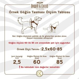 Doggie Havalı Dokuma Göğüs Tasması Siyah 2,5X65-75Cm