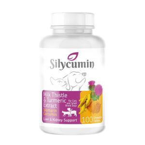 BIO PETACTIVE SILYCUMIN 0,5 100 TABLET (KEDİ VE KÜÇÜK IRK KÖPEKLER İÇİN ZERDAÇAL VE DEVEDİKENİ TABLETİ) 50GR