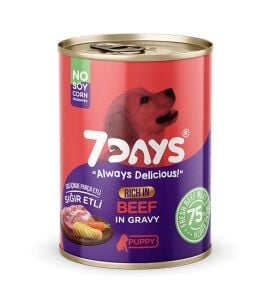 7Days Taze Sığır Etli Soslu Tahılsız Yavru Köpek Konservesi 415gr