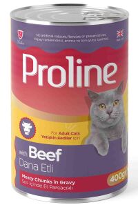 Proline Sos İçinde Et Parçacıklı Dana Etli Yetişkin Kedi Konserve Maması 400gr