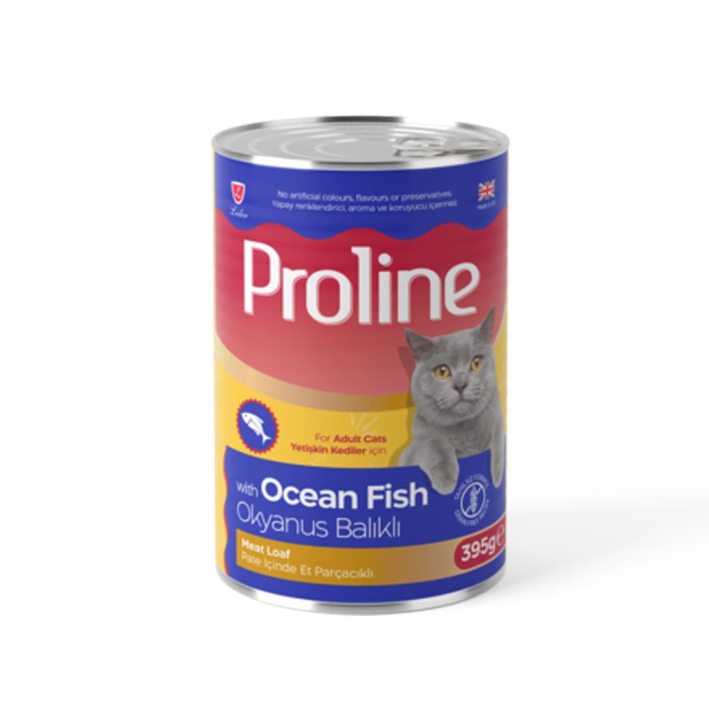 Proline Pate İçinde Et Parçacıklı Okyanus Balıklı Yetişkin Kedi Konserve Maması 395gr