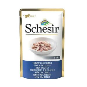Schesir Pouch Jelly Ton Balıklı ve Levrekli Kedi Yaş Maması 85gr