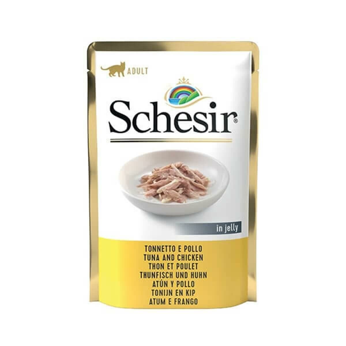 Schesir Pouch Jelly Ton Balıklı ve Tavuklu Kedi Yaş Maması 85gr