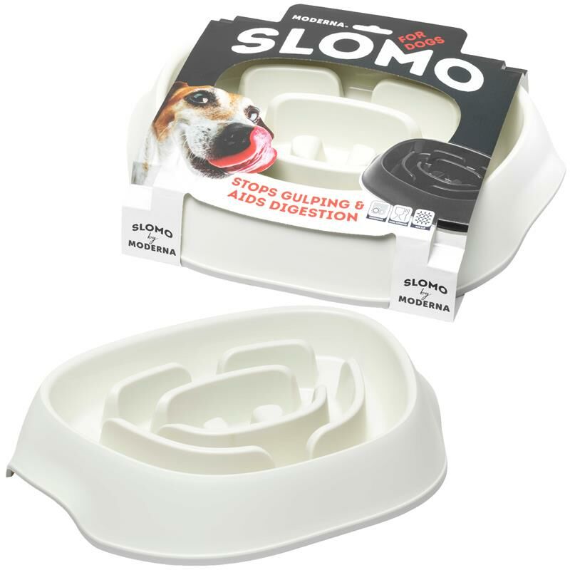 Moderna Slomo Yavaş Yeme Köpek Mama Kabı 950ml (Beyaz)