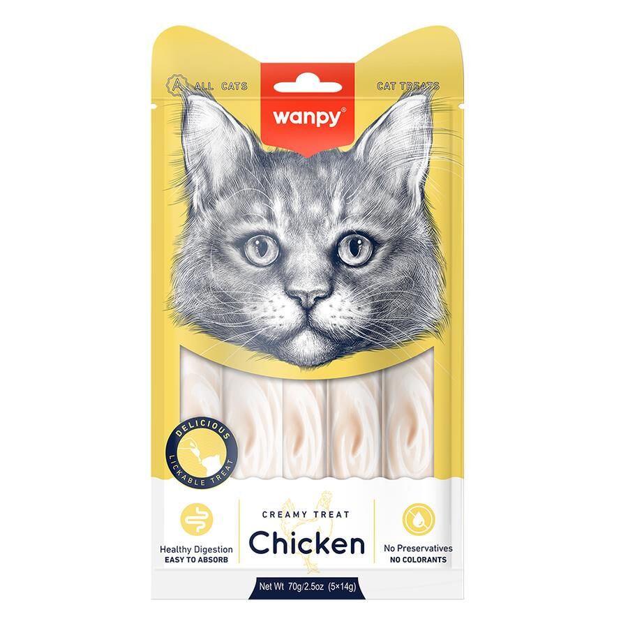 Wanpy Tavuklu Sıvı Kedi Ödülü 5x14gr